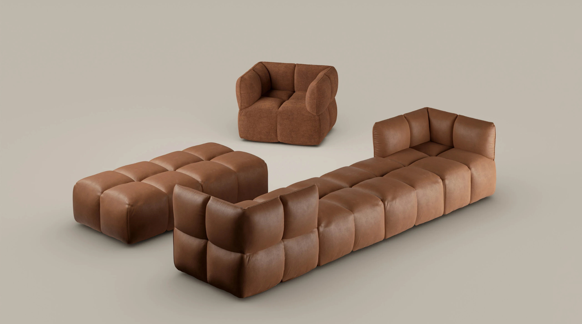 Sjedeca garnitura Brick u kozi Bonaldo moderna minimanlisticka sofa dizajnerski namjestaj