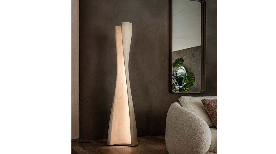 Podna lampa glinena dizajnerska krem boja Cattelan Italia