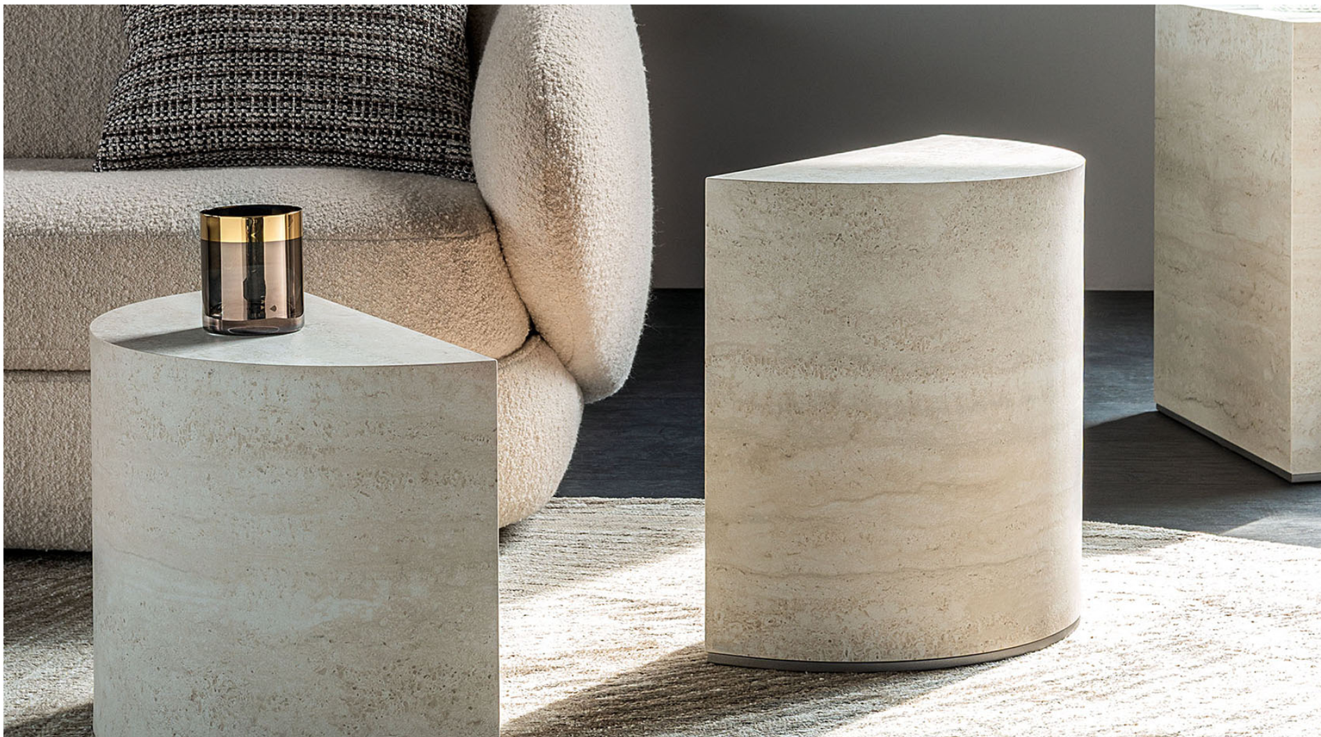 Zaobljeni keramicki stolici Domingo Cattelan Italia travertine keramika